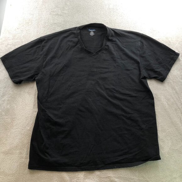 Blue Ice Men T-Shirt Size 3XL V-Neck Basic Neutral Short Sleeve Casual Top Black - Picture 6 of 7
